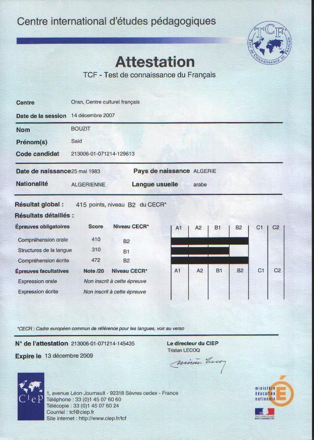 Exemple De Tcf Tp